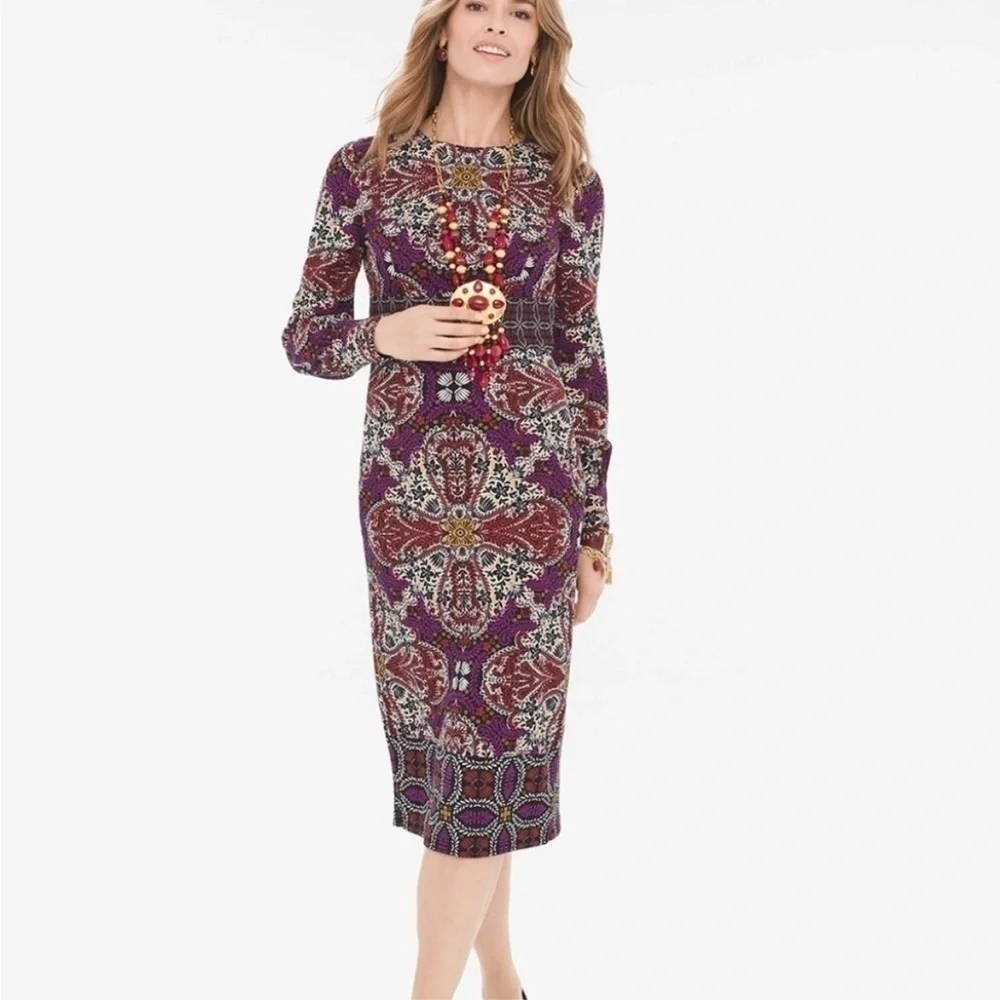 chicos midi dresses Dress Casual By In Brown, Size: Xl Imported. Chico's | Dresses | Chicos